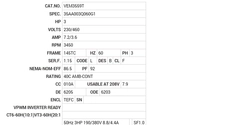 VEM3559T Baldor AC Motors Nameplate
