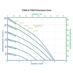 FTI Air FT05S-AA-EESE-N1 AODD Diaphragm Pump Performance Curves
