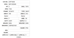 CDPT3605 Baldor DC Motors Nameplate