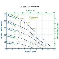 FTI Air FT20V-PP-NNVB-F1 AODD Diaphragm Pump Performance Curves