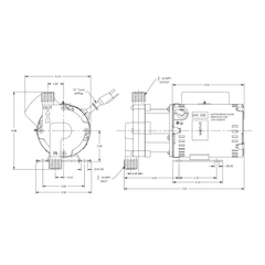 March Pumps 0809-0268-0100, 815-SS 115V Dimensions