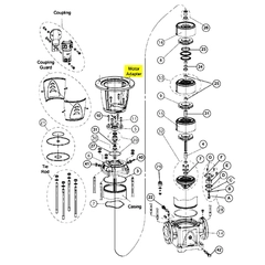 Goulds Pump Part 1L649 MOTOR ADAPTER 180-250TC
