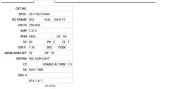 MM3457 Baldor AC Motors Nameplate
