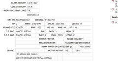 SUM70204SM Baldor AC Motors Nameplate