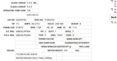 SUM70754 Baldor AC Motors Nameplate