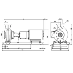 Grundfos NK 93063504 6 Mounting Hole Dimensions